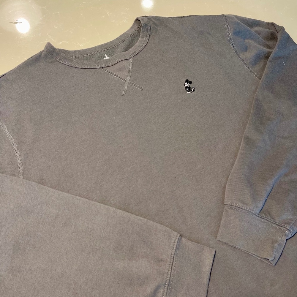Disney Parks Grey Mickey Mouse Embroidered Sweatshirt – Unisex XXL